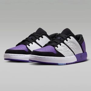 Nike Jordan Nu Retro 1 Low New Men's Casual Shoes DV5141-105 Size 11 Wht/blk/prl